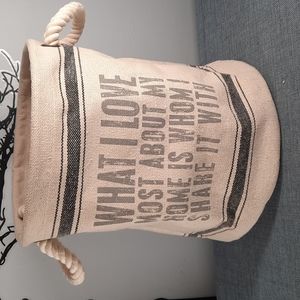 Sturdy Cotton Canvas Bin Basket Carrier Rope Handle Love About Home